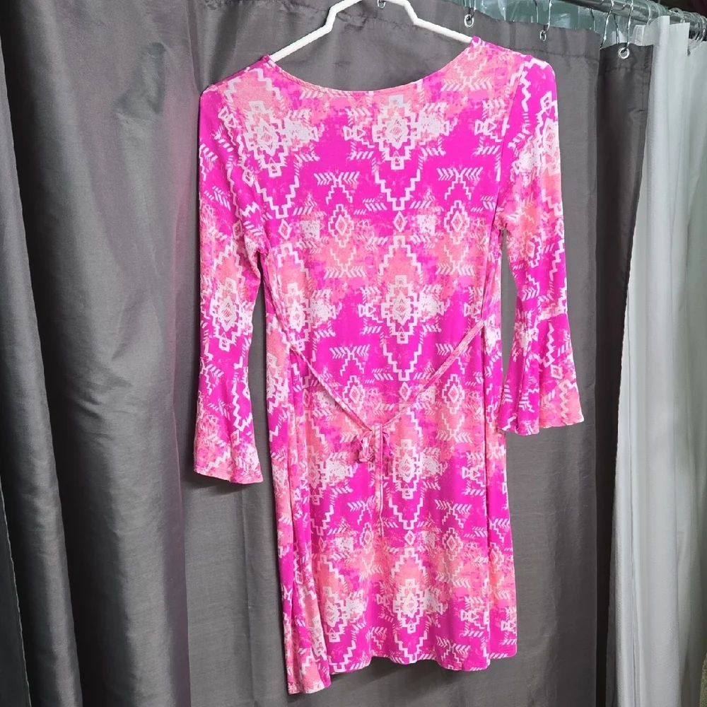 Justice Pink Patterned Kids Casual Dress
